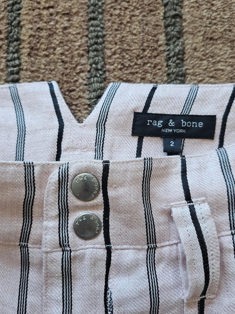 Rag & Bone Girls' Pink Stripe Pants